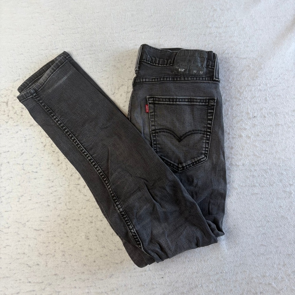 Levi's 512 Slim Taper Jeans Mens 32x32 Black Faded Denim